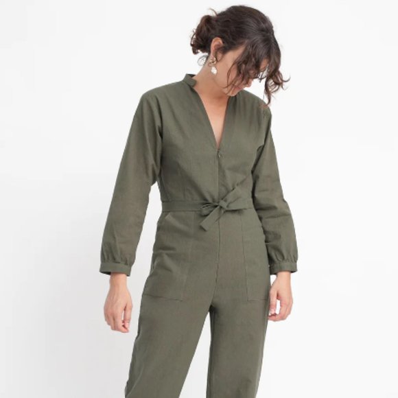 Loup Pants & Jumpsuits Loup Mona Jumpsuit Green Large Poshmark